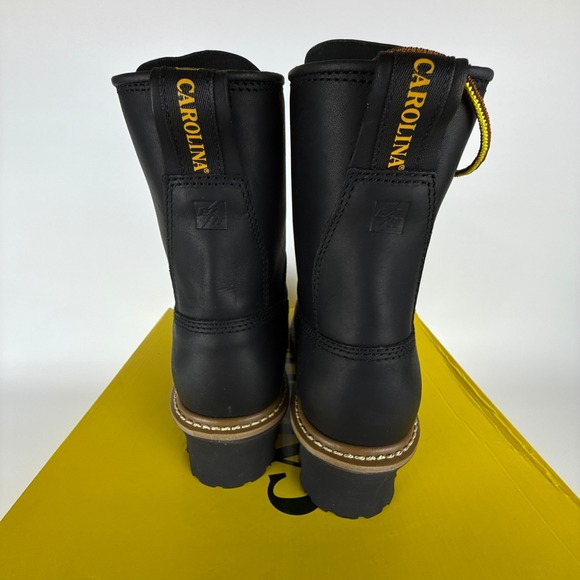 Carolina 8 Inch Steel Toe Logger Boots Mens 9 2E Black CA9823 Waterproof - Picture 4 of 14